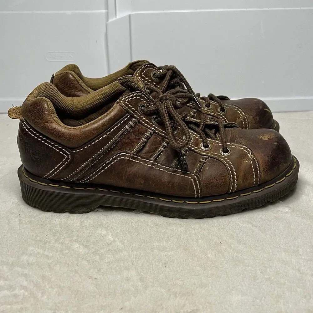Doc Dr. Martens Keith Brown Leather Oxford Chunky Shoe AirWair 10 M/11 L